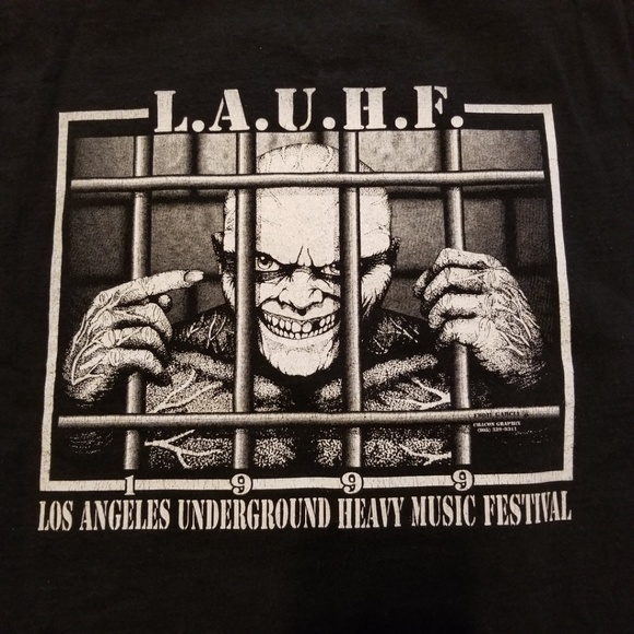 RARE Vintage 90s 1999 LAUHF Concert T-Shirt L/XL - Picture 2 of 5